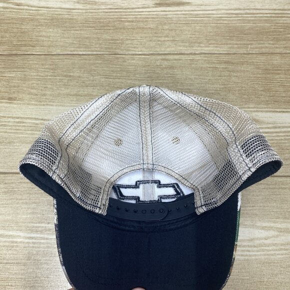 Chevrolet Mens Strap Back Camo Hunting Camp Cap Adjustable Hat Embroidered - Picture 16 of 16